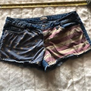 YMI American flag jean shorts size 13